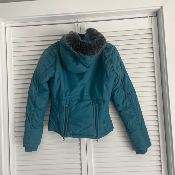 Triple Five Soul- Essentials Puffer Jacket in Turquoise - Size Small - Picture 3 of 8